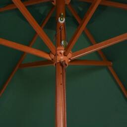 Berkfield Home Parasol 270x270 cm Wooden Pole Green - thumbnail 4
