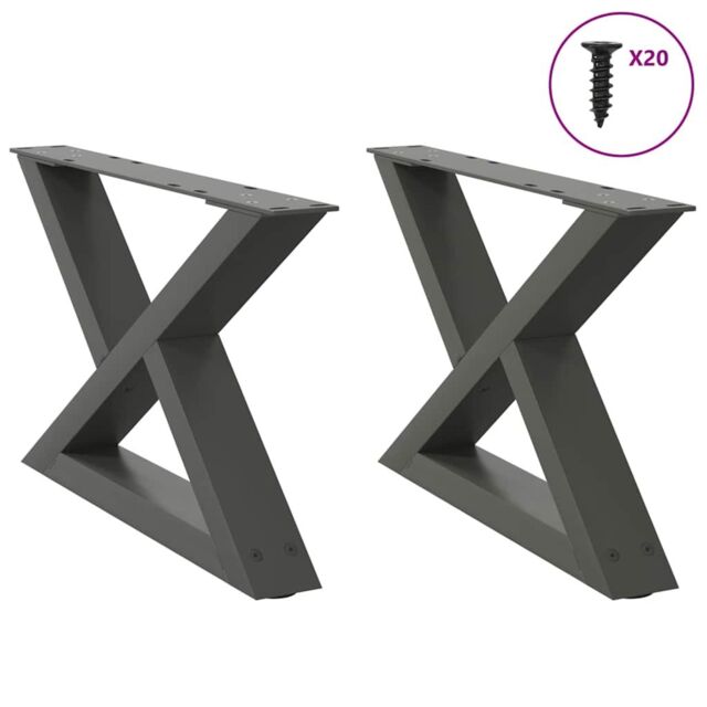 Berkfield Home Coffee Table Legs 2 pcs Anthracite 50x(30-31.3) cm Steel - image 1