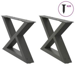 Berkfield Home Coffee Table Legs 2 pcs Anthracite 50x(30-31.3) cm Steel - thumbnail 1