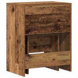 Berkfield Home Dressing Table with Mirror Old Wood Engineered Wood in Brown - thumbnail 6