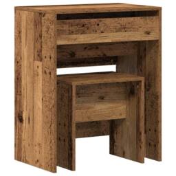 Berkfield Home Dressing Table with Mirror Old Wood Engineered Wood in Brown - thumbnail 1