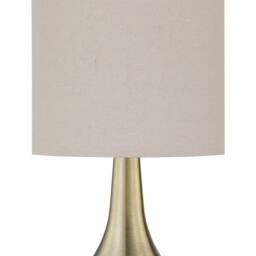 First Choice Lighting Set of 2 Romana - Antique Brass Touch Table Lamp with Linen Shades in Bronze - thumbnail 4