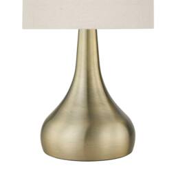 First Choice Lighting Set of 2 Romana - Antique Brass Touch Table Lamp with Linen Shades in Bronze - thumbnail 5