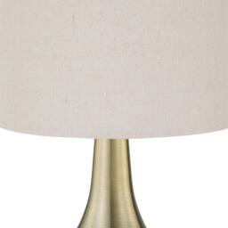 First Choice Lighting Set of 2 Romana - Antique Brass Touch Table Lamp with Linen Shades in Bronze - thumbnail 3