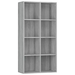 Berkfield Home Book Cabinet/Sideboard Grey Sonoma 66x30x130 cm Engineered Wood - Size: 66 x 30 x 130 cm - thumbnail 2