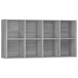 Berkfield Home Book Cabinet/Sideboard Grey Sonoma 66x30x130 cm Engineered Wood - Size: 66 x 30 x 130 cm - thumbnail 5