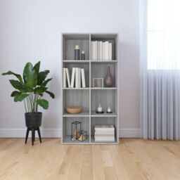 Berkfield Home Book Cabinet/Sideboard Grey Sonoma 66x30x130 cm Engineered Wood - Size: 66 x 30 x 130 cm - thumbnail 1