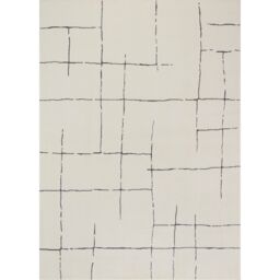 Livabliss Freud-Modern Ivory Black Brown High Pile Living Dining Bedroom Rug - Size: 160 cm x 215 cm - thumbnail 2