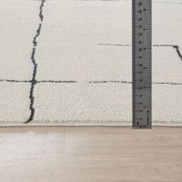 Livabliss Freud-Modern Ivory Black Brown High Pile Living Dining Bedroom Rug - Size: 160 cm x 215 cm - thumbnail 7