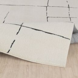 Livabliss Freud-Modern Ivory Black Brown High Pile Living Dining Bedroom Rug - Size: 160 cm x 215 cm - thumbnail 4
