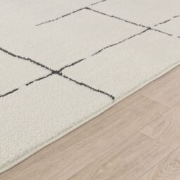 Livabliss Freud-Modern Ivory Black Brown High Pile Living Dining Bedroom Rug - Size: 160 cm x 215 cm - thumbnail 3