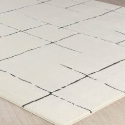 Livabliss Freud-Modern Ivory Black Brown High Pile Living Dining Bedroom Rug - Size: 160 cm x 215 cm - thumbnail 6