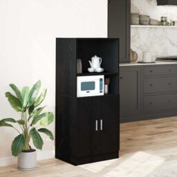 Berkfield Home Kitchen Cabinet Black 57x41.5x131.5 cm Engineered Wood