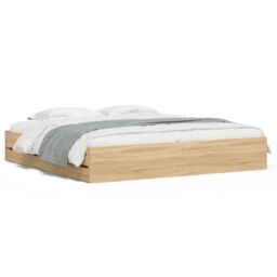 Berkfield Home Bed Frame with Drawers without Mattress Sonoma Oak 180x200 cm Super King in Brown - thumbnail 2