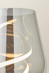 ValueLights Helix Smoked Glass Integrated LED Table Lamp in Mid Grey - thumbnail 4