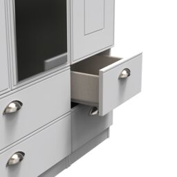 Ready Assembled 2 U Albert Triple 2 Drawer Mirror + Drawer Wardrobe (Ready Assembled) in Grey - thumbnail 8