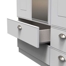 Ready Assembled 2 U Albert Triple 2 Drawer Mirror + Drawer Wardrobe (Ready Assembled) in Grey - thumbnail 7