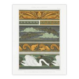 "Artery8 Birds Bats Squirrels Swans Vintage Wall Art Print Verneuil in Green - Size: W12"" x H16""" - thumbnail 1