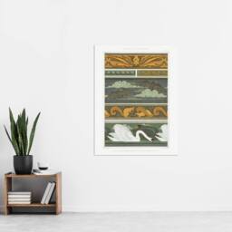 "Artery8 Birds Bats Squirrels Swans Vintage Wall Art Print Verneuil in Green - Size: W12"" x H16""" - thumbnail 4