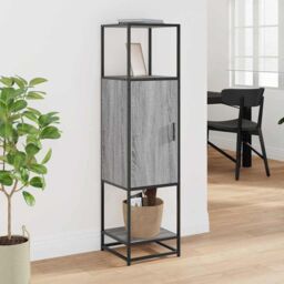 Berkfield Home Highboard Grey Sonoma 35.5x35x139 cm Engineered Wood & Metal - thumbnail 3