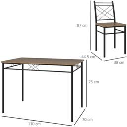 Nordara Oak 5‑Piece Dining Table & Chairs Set Space Saving Compact Kitchen in Brown - Size: 100 cm x 15 cm - thumbnail 2