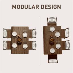 Nordara Oak 5‑Piece Dining Table & Chairs Set Space Saving Compact Kitchen in Brown - Size: 100 cm x 15 cm - thumbnail 4