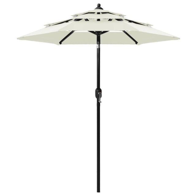 Berkfield Home 3-Tier Parasol with Aluminium Pole Sand 2 m in Beige - image 1