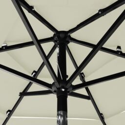 Berkfield Home 3-Tier Parasol with Aluminium Pole Sand 2 m in Beige - thumbnail 5