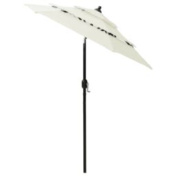 Berkfield Home 3-Tier Parasol with Aluminium Pole Sand 2 m in Beige - thumbnail 3