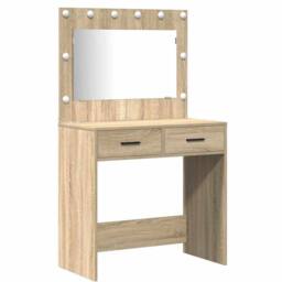 Berkfield Home Elegant 3 Piece Dressing Table Set Somoma Oak Engineered Wood in Beige - thumbnail 5