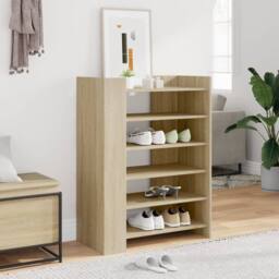 Berkfield Home Shoe Cabinet Sonoma Oak 74.5x37.5x100 cm Engineered Wood in Natural