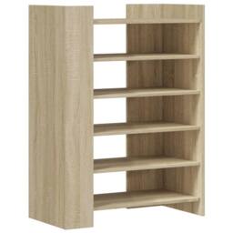 Berkfield Home Shoe Cabinet Sonoma Oak 74.5x37.5x100 cm Engineered Wood in Natural - thumbnail 6