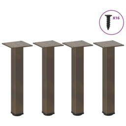 Berkfield Home Coffee Table Legs 4 pcs Natural Steel 42-44 cm Steel in Brown - thumbnail 1