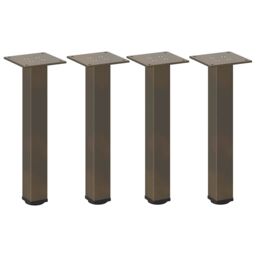 Berkfield Home Coffee Table Legs 4 pcs Natural Steel 42-44 cm Steel in Brown - thumbnail 2
