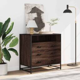 Berkfield Home Elegant Drawer Cabinet Brown Oak 70x41x70 cm Engineered Wood - Size: 70 x 41 x 70 cm - thumbnail 1
