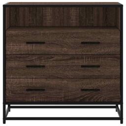 Berkfield Home Elegant Drawer Cabinet Brown Oak 70x41x70 cm Engineered Wood - Size: 70 x 41 x 70 cm - thumbnail 4