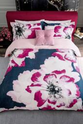 Ted Baker 'Inky Bloom' Cotton Duvet Cover Set in Navy - Size: Double - thumbnail 1