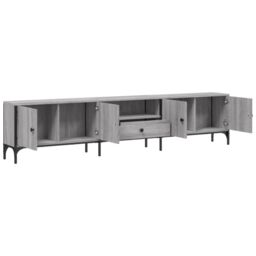 Berkfield Home TV Cabinet with Drawer Grey Sonoma 200x25x44 cm Engineered Wood - Size: 200 x 25 x 44 cm - thumbnail 5