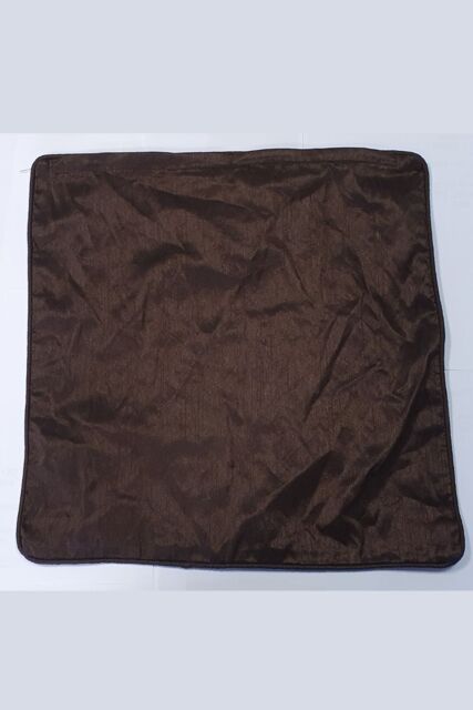 HomeSpace Direct Poly Slub Minimalistic Scatter Cushion Cover in Chocolate - Size: 43 cm x 43 cm - image 1