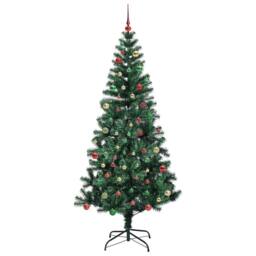 Berkfield Home Artificial Pre-lit Christmas Tree Green 210 cm PVC & Metal - thumbnail 5