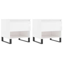 Berkfield Home Coffee Tables 2 pcs High Gloss White 50x46x50 cm Engineered Wood - Size: 50 x 46 x 50 cm - thumbnail 1