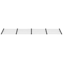 Berkfield Home Door Canopy Black & Transparent 396x90 cm Polycarbonate in Clear - thumbnail 3