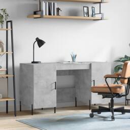 Berkfield Home Elegant Desk Concrete Grey 140x50x75 cm Engineered Wood - Size: 140 x 50 x 75 cm - thumbnail 2