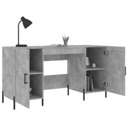 Berkfield Home Elegant Desk Concrete Grey 140x50x75 cm Engineered Wood - Size: 140 x 50 x 75 cm - thumbnail 4