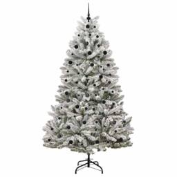 Berkfield Home Artificial Christmas Tree Green & White 240 cm PVC & Metal - thumbnail 4