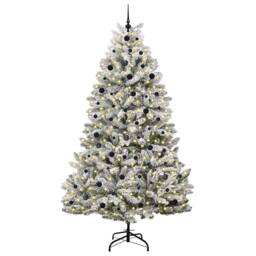 Berkfield Home Artificial Christmas Tree Green & White 240 cm PVC & Metal - thumbnail 3