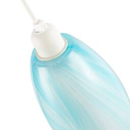 Happy Homewares Modern Marble Effect Glass Cylindrical Pendant Light Shade in Baby Blue - thumbnail 3