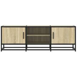 Berkfield Home TV Cabinet Sonoma Oak 120x35x41 cm Engineered Wood & Metal in Light Tan - Size: 120 x 35 x 41 cm - thumbnail 4