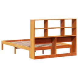 Berkfield Home Bookcase Bed without Mattress Wax Brown 140x190cm Solid Wood Pine - Size: 140x190 cm - thumbnail 8
