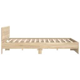 Berkfield Home Bed Frame without Mattress Sonoma Oak 150x200 cm King Size in Light Tan - thumbnail 6